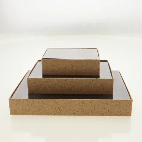 Pack of 20.webp 24 Choc Board Box and Internal Clear Lid; Cocoa Shell Paper